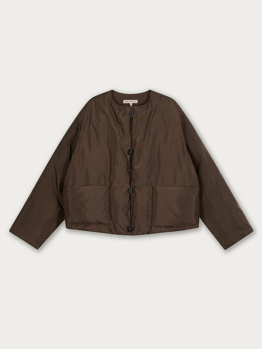 Short puffy puffer in brown