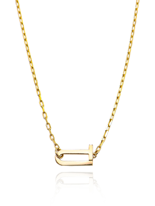 Signature Flat Silver Necklace In379 [Gold]