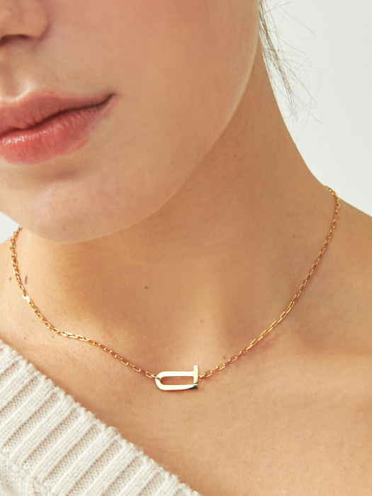 Signature Flat Silver Necklace In379 [Gold]