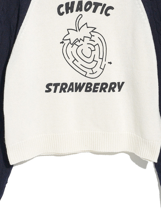 CHAOTIC STRAWBERRY KNIT_NAVY