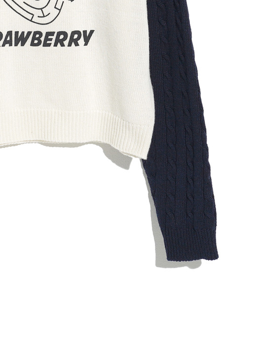 CHAOTIC STRAWBERRY KNIT_NAVY