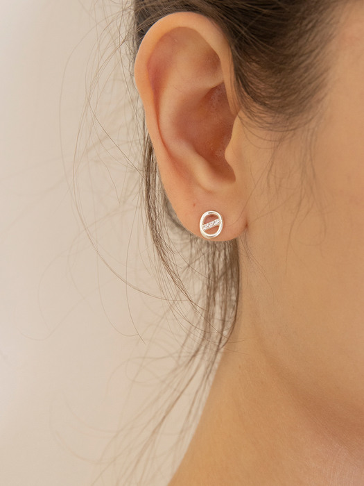 [SILVER925] Round Street Cubic Earring