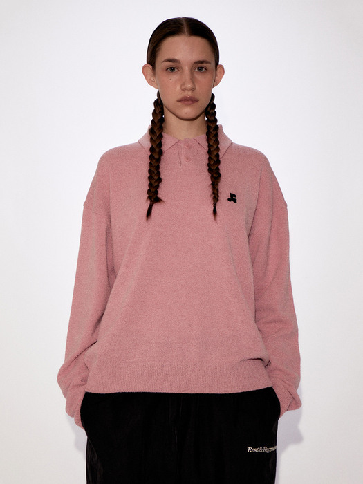 RR OVERSIZE POLO TOP - PINK