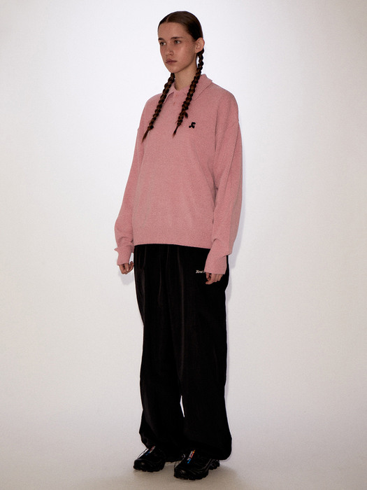RR OVERSIZE POLO TOP - PINK