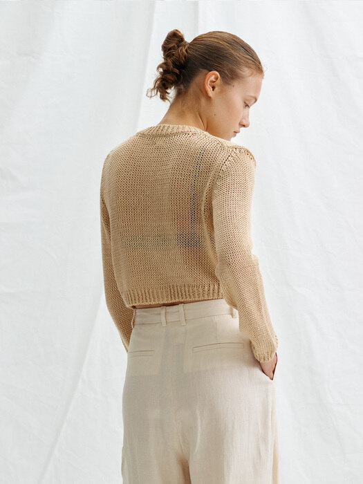 WOLLOW KNIT OUTER (BUTTER)