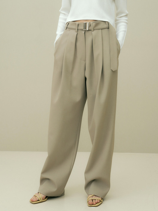23SS CASUAL BELTED PT (KHAKI BEIGE)