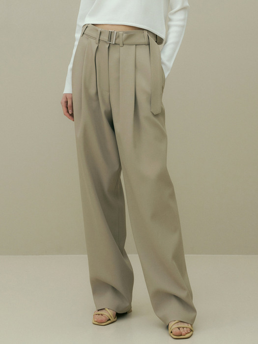 23SS CASUAL BELTED PT (KHAKI BEIGE)