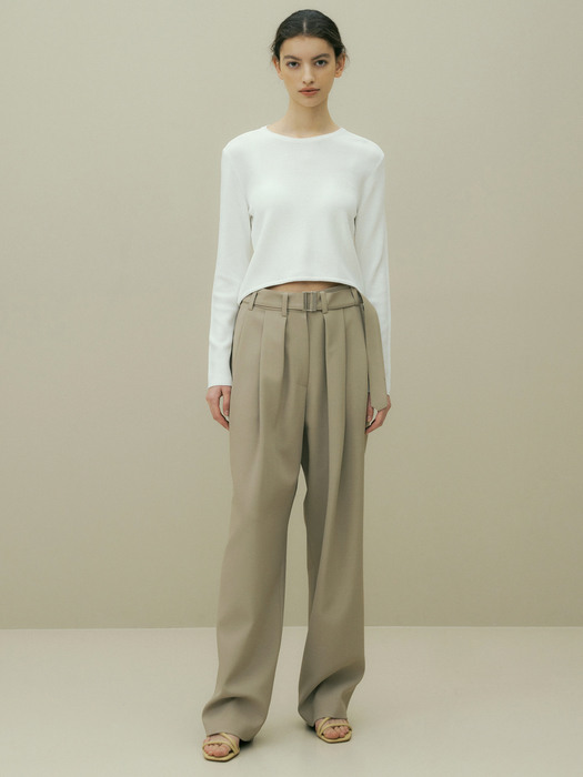 23SS CASUAL BELTED PT (KHAKI BEIGE)