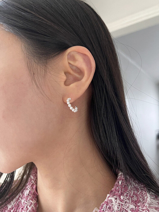 [925silver] Pearly earring