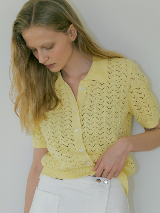 122 crochet collar knit (yellow)