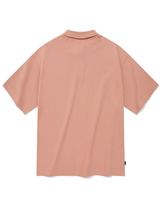 C 로고 카라 티셔츠 핑크