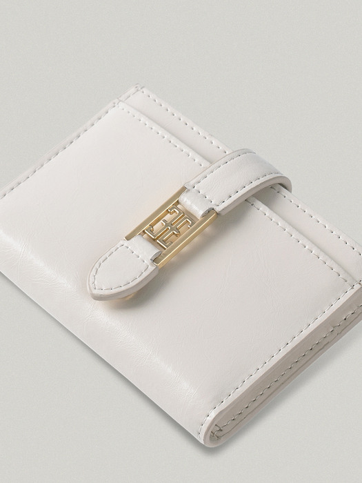 CLASSIC LOGO CARD WALLET IN IVORY