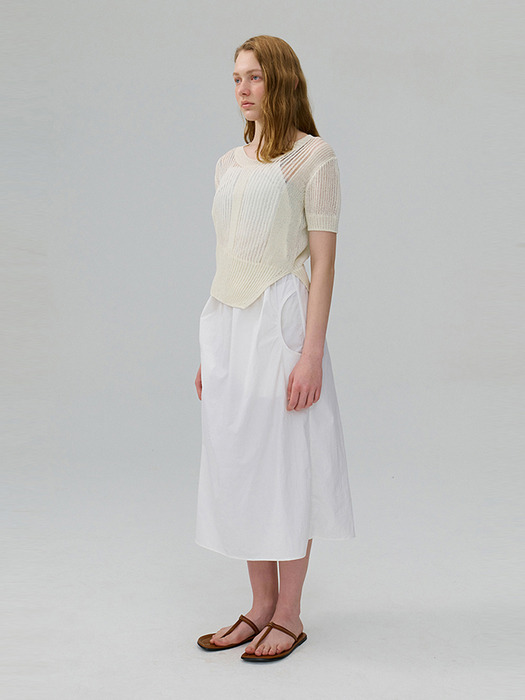 Open-Work Knit Top_IVORY