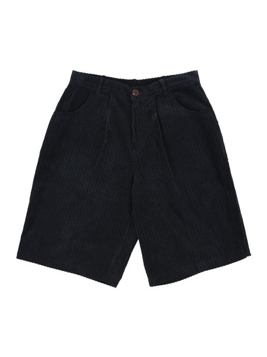 Hill line unbalanced corduroy short_NAVY