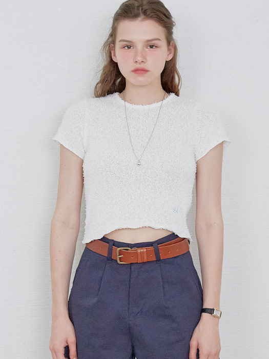 TERRY CROP TOP - WHITE