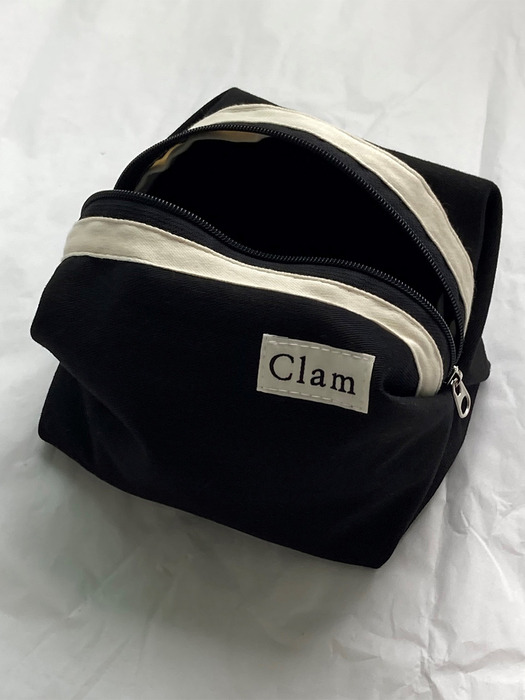 Clam round pouch _ Black