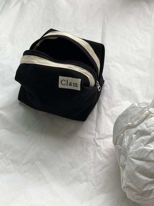 Clam round pouch _ Black