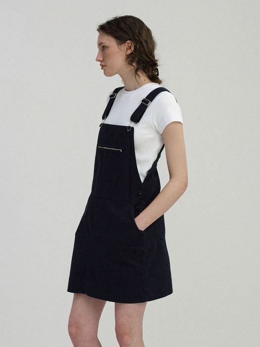 Toffe cotton overall skirt (Dark navy)