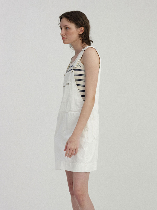 Toffe cotton overall skirt (White)