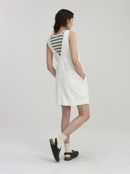 Toffe cotton overall skirt (White)