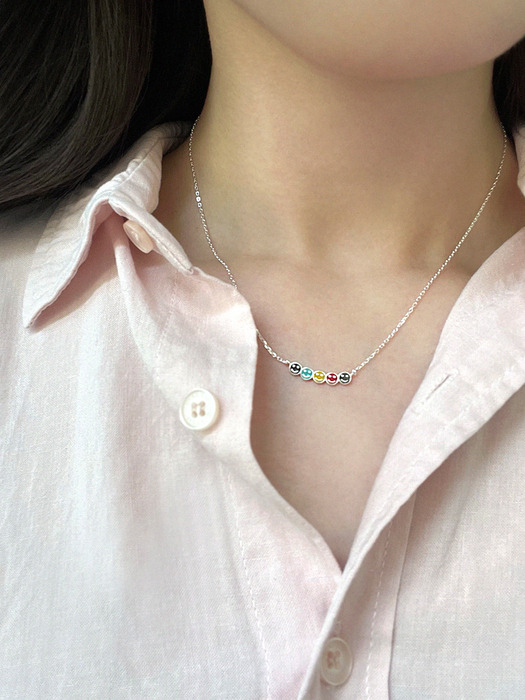 [SILVER 925] COLORFUL SMILE NECKLACE AN223028