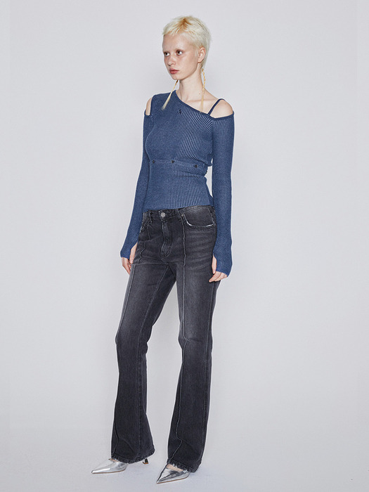 [애프터아워즈]DENIM PINTUCK BOOTSCUT PANTS (GREY) [W CONCEPT]
