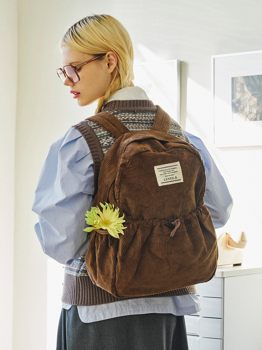 [단독]코듀로이 스트링 백팩 Corduroy string backpack_4colors