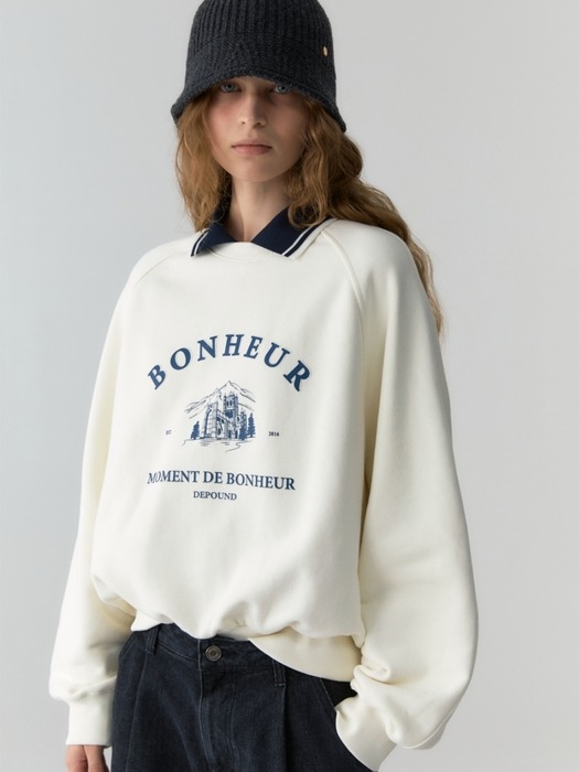 bonheur collar sweatshirt - ivory