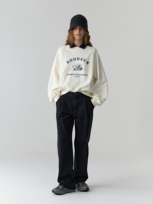 bonheur collar sweatshirt - ivory