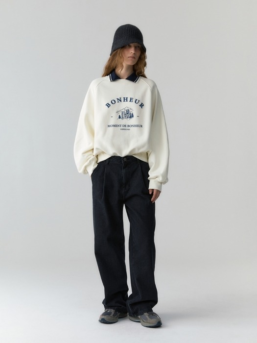 bonheur collar sweatshirt - ivory