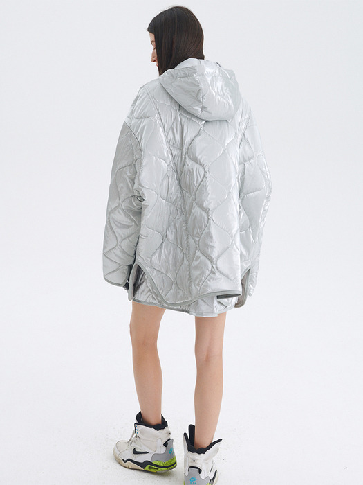 OVERSIZE QUILTING JACKET_SILVER
