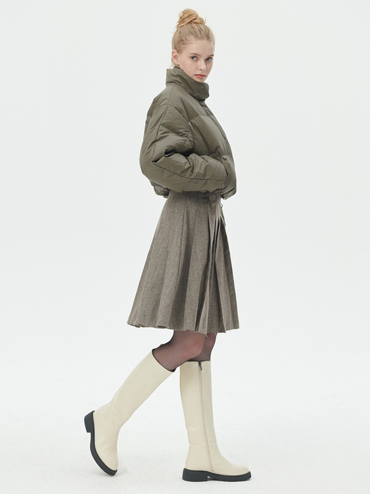 Gradient Wool Pleats Midi Skirt [2color]