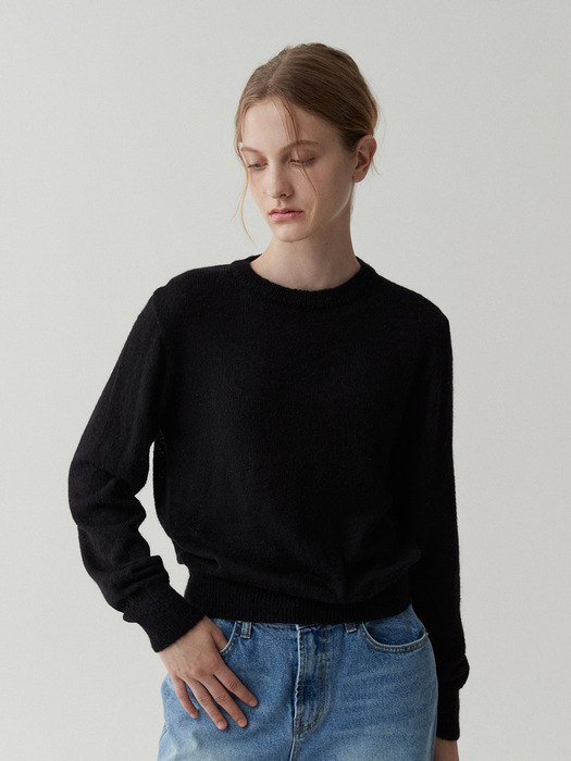 basic mohair pullover-black