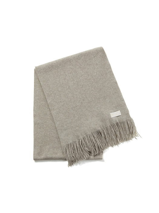 RACCOON BLENDED MUFFLER FRINGE_BEIGE