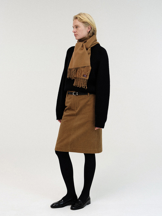 Corduroy h-line skirt (Camel)