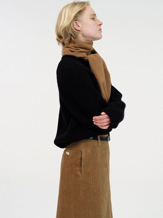 Corduroy h-line skirt (Camel)