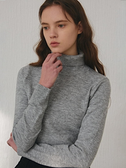 TURTLENECK RIBBED CROP KNIT_BLACK