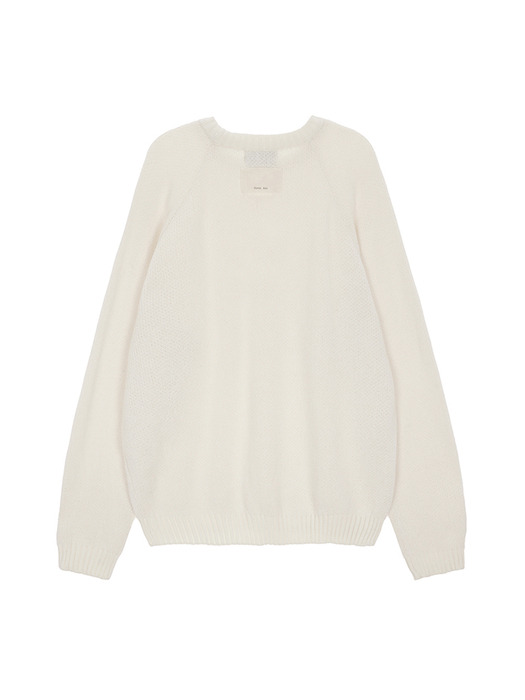 FLOWER JACQUARD KNIT PULLOVER IN IVORY