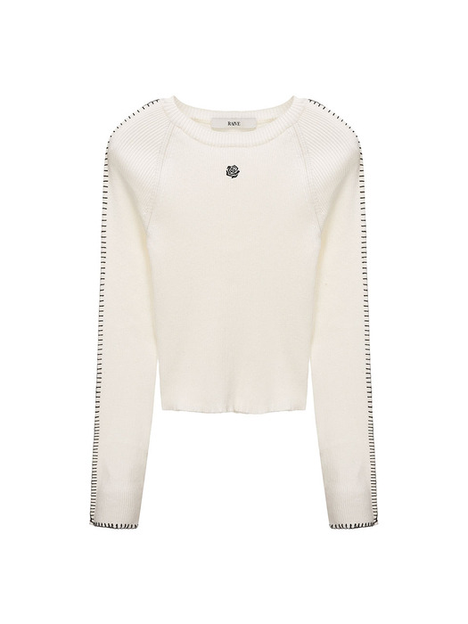 Logo Knit in Ivory VK4SP060-03