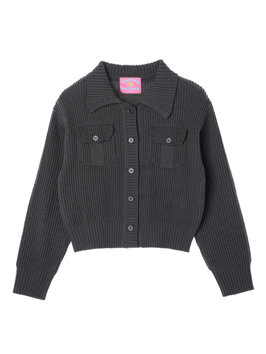 W TWO POCKET KNIT CARDIGAN [3 COLOR]