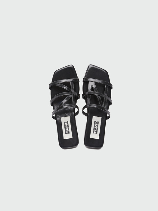 YANDAL Logo Strap Sandals - Black