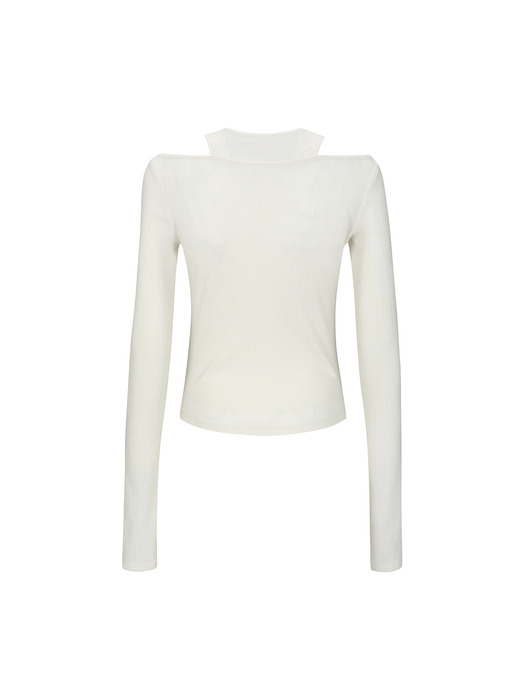 CUT-OUT DETAIL LONG-SLEEVE TOP_WHITE