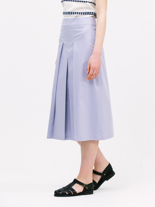 3-tuck A-line skirt_lavender