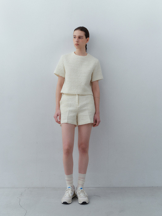 Botany Tweed Shorts - White