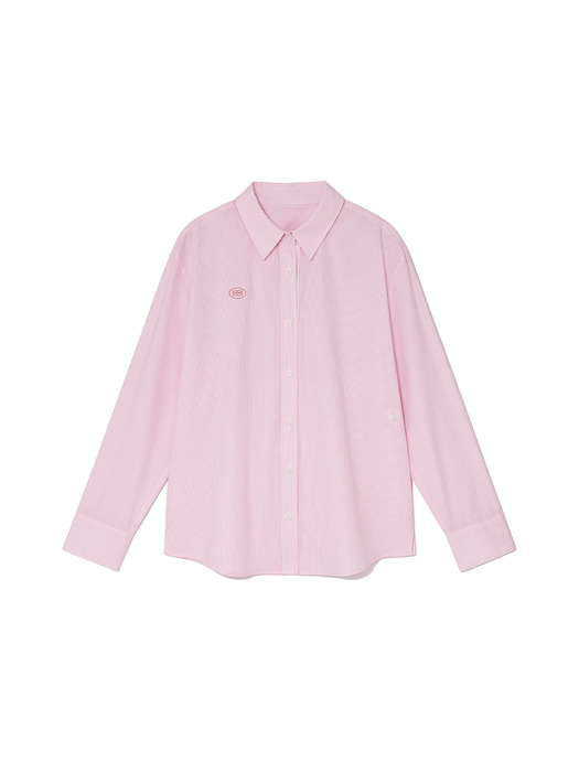 Stripe Wrap Shirt Pink