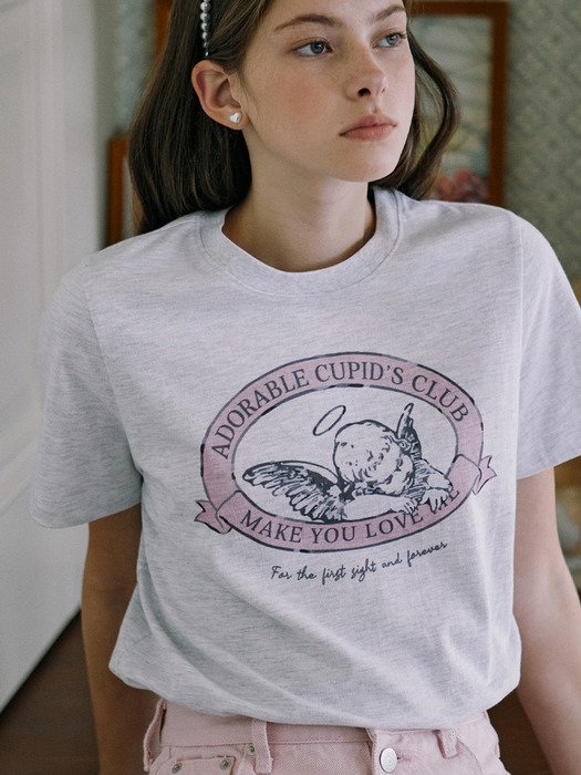 Cupid Angel Print T-shirt - Pink
