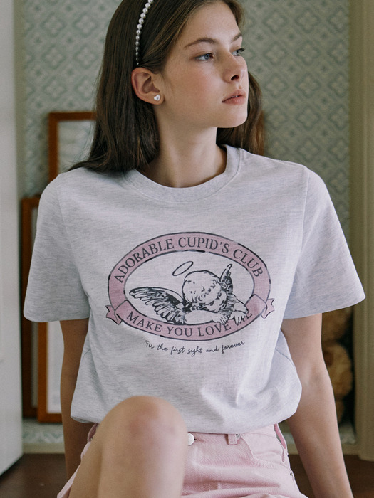 Cupid Angel Print T-shirt - Pink