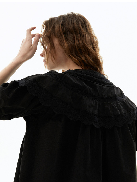 Collar Lace Blouse (Black)