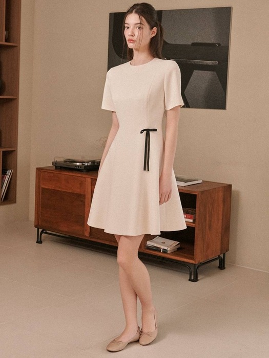 Cecile Half Sleeve Dress [Ivory]