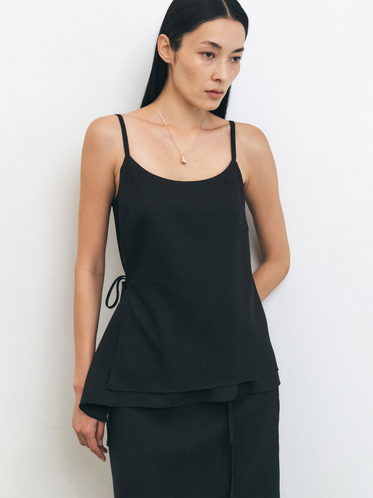 LINEN BLENDED LAYERED SLEEVELESS TOP [3COLORS]